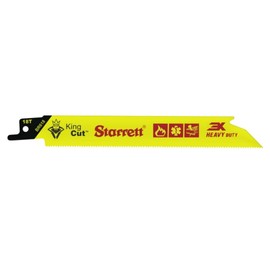 Starrett BR618-2 Bi-Metal Unique Straight King Cut Fire, Rescue and Demolition Reciprocating Saw Blade, 0.035" Thick, 18 TPI, 6" Length x 3/4" Width, Fluorescent Yellow (Pack of 2)