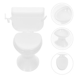 jojofuny 2pcs Dollhouse Toilet Mini Furniture Pranks for Toilet for Kids Toilet for Kids Toilet Doll House Furniture Child Plastic White Aldult Model for Kids