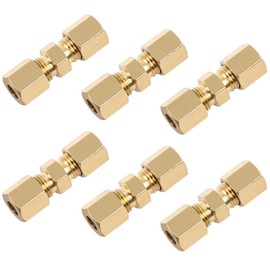 Geoyien Brake Line Connector, 3/16 Brake Line Connector, Diameter 4.75 mm, Finishing Copper Steel (Pack of 6)