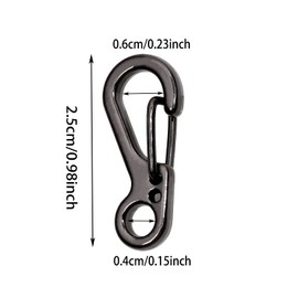 Mini Skater 30 Pcs Mini Metal Spring Snap Hook Heavy Duty Paracord Buckle Keychain Clip for Car Keys Ring Belt Loop Dog Tags (Metallic Black)