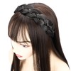 Oplira Wide Braid Headband with Teeth Synthetic Hair Braid Headband