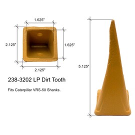 Mini Excavator Bucket Long Dirt Teeth, 238-3202 LP w/Pins, Fits CAT VRS-50 (9)
