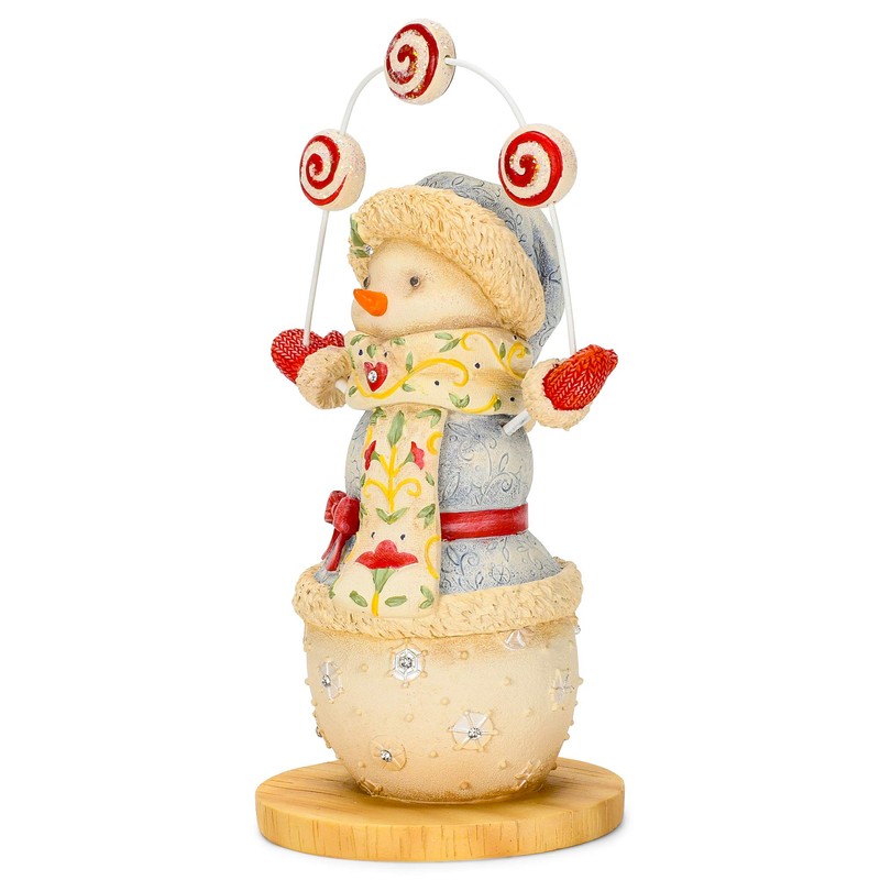 Enesco Heart of Christmas Jewel Peppermint Snowman Games Figurine, 6.89