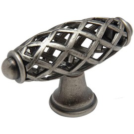 10 Pack - Cosmas 1749WN Weathered Nickel Cabinet Hardware Birdcage Knob