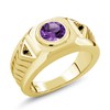 Gem Stone King Men's 18K Yellow Gold Plated Silver Gemstone