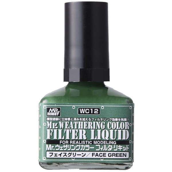 GSI Creos WC12 Filter Liquid Green, GSI, Mr. Weathering Color Paint,40 Milliliters