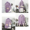 Fashion Backpack with Letter M Design, School Supplies Aesthetic Book