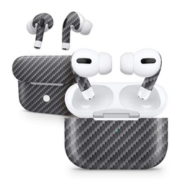 DesignSkinz - Compatible with AirPods 2 - Skin Decal Protective Scratch Resistant Vinyl Wrap - Textured Black Carbon Fiber