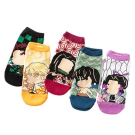 Groydbna Adult Socks 5 Pairs Anime Cosplay Casual Cotton Anklet Socks (Adult, Style A)