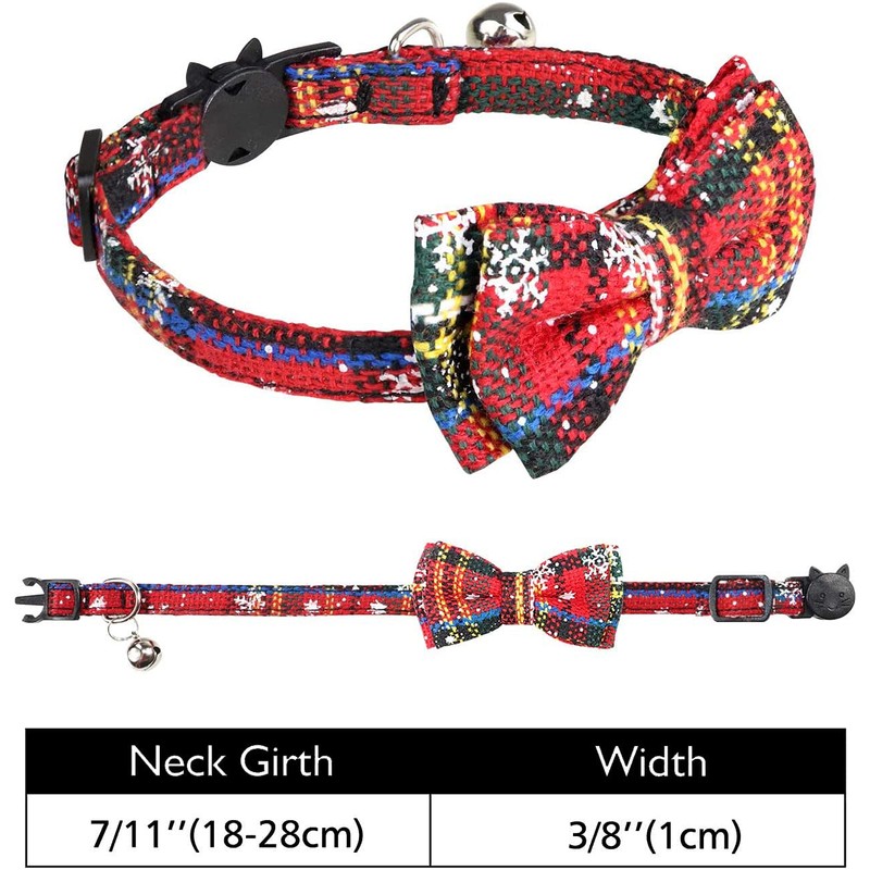 Cat Collar with Bell and Bow Tie, Quick Release Safety