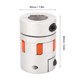 D45L65 Aluminium Alloy Shaft Coupling 24 mm Inner Diameter Motor Shaft Coupling Plug
