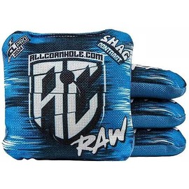 Allcornhole.com | Shag Contrast RAW Cornhole Bags | ACL Pro Approved | Set of 4 (Blue)