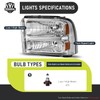 ROADEAL Headlights W/Bulbs for 2005 2006 2007 Ford F250 F350