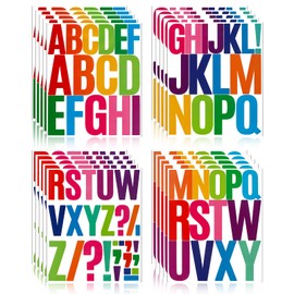 Llewyn Bulletin Board Letter Stickers - 350 Pcs 20 Sheets Vinyl Alphabet Stickers Waterproof,Self Adhesive Decals for DIY,Window,Door,Bike,Car,Laptop,Scrapbook,Truck,Water Bottle(3In&4In Multicolor)