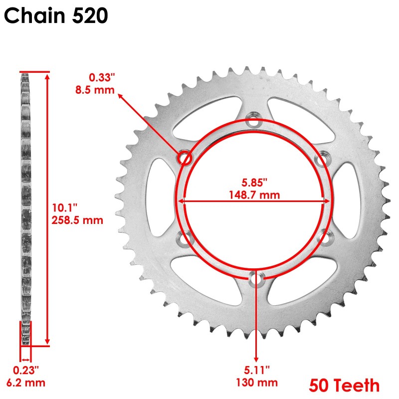 Caltric Blue O-Ring Drive Chain & Sprockets Kit for Yamaha