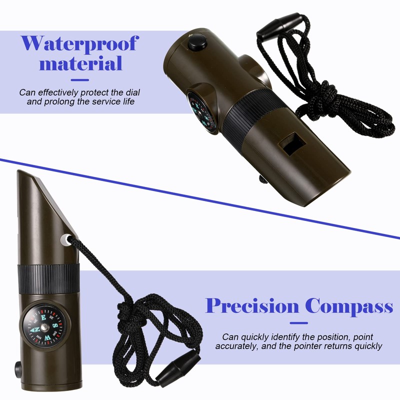 Emergency Survival Kit Emergency Survival Whistle Led 7-in-1 Multi-function Whistle