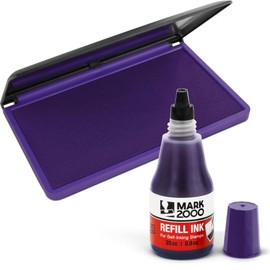 Mark 2000 Premium Purple Self-Inking Refill Ink + Stamp Pad - 3" by 6" - Quality Felt Pad