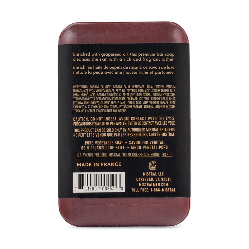 Mistral Bar Soap Organic, Mahogany Rhum, 8.8 Ounces