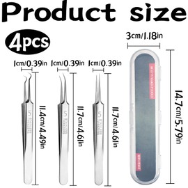 Set of 3 pimple tweezers, blackhead tweezers, precision, pimple tool set, stainless steel blackhead remover, precision tweezers set, comedone squeezer, blackhead tweezers, for cleaning pimples and