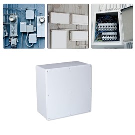 12" x 12" x 3" ABS Plastic Waterproof & Dustproof IP65 Junction Box with Gasket – Outdoor Electrical Enclosure for DIY Projects