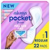 Always Pocket Flexfoam Pads, Size 1, Regular, with Wings, 22