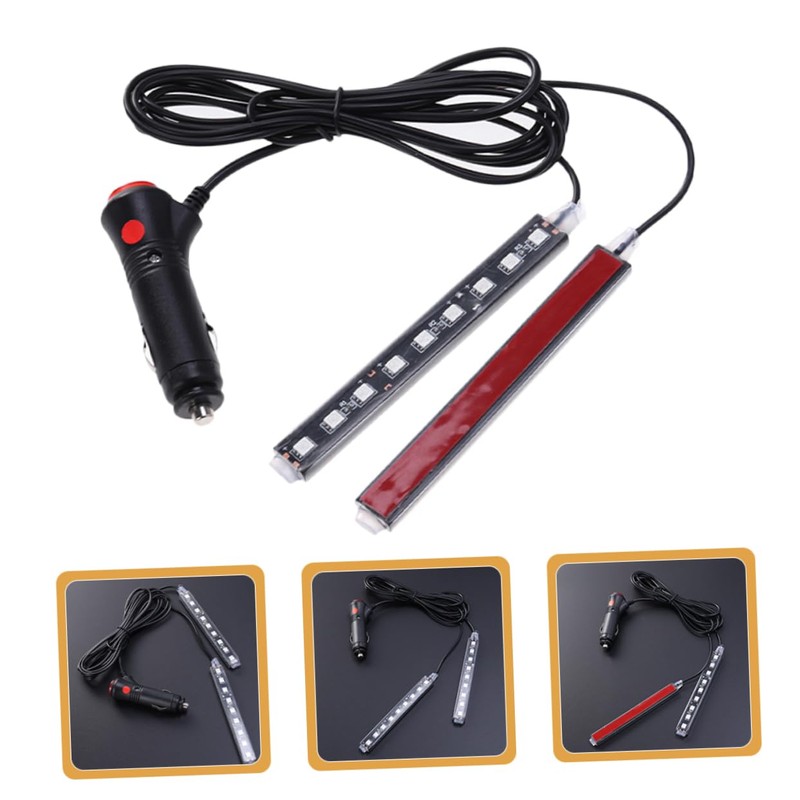 Zerodeko 2pcs Car Footwell Led Strips Single Mood Lighting for
