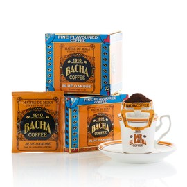 Bacha Coffee | Blue Danube Fine Flavoured, Medium Roast, 12 * 12g Individually Wrapped 100% Arabica Single Serve Filter Bags