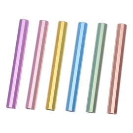 NOLITOY 6pcs Light Nail Brush Covers Zinc Alloy Manicure Pen Caps Simple Decorative Protective Design Inner for Nail Art Pen