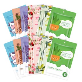 GUOYAOLIFU 12 Pack Sheet Face Masks Skincare for All Skin Types, Hydrating Facial Mask for Women, Moisturize Face Masks, Nourish Facial Mask Women Skin Care, Face Mask Gifts Set for Face Spa