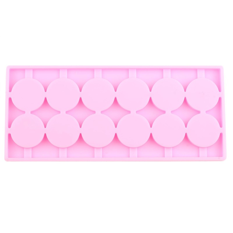 EPYHREHM 12-Cavity Round Silicone Chocolate Molds Lollipop Hard Candy Mold