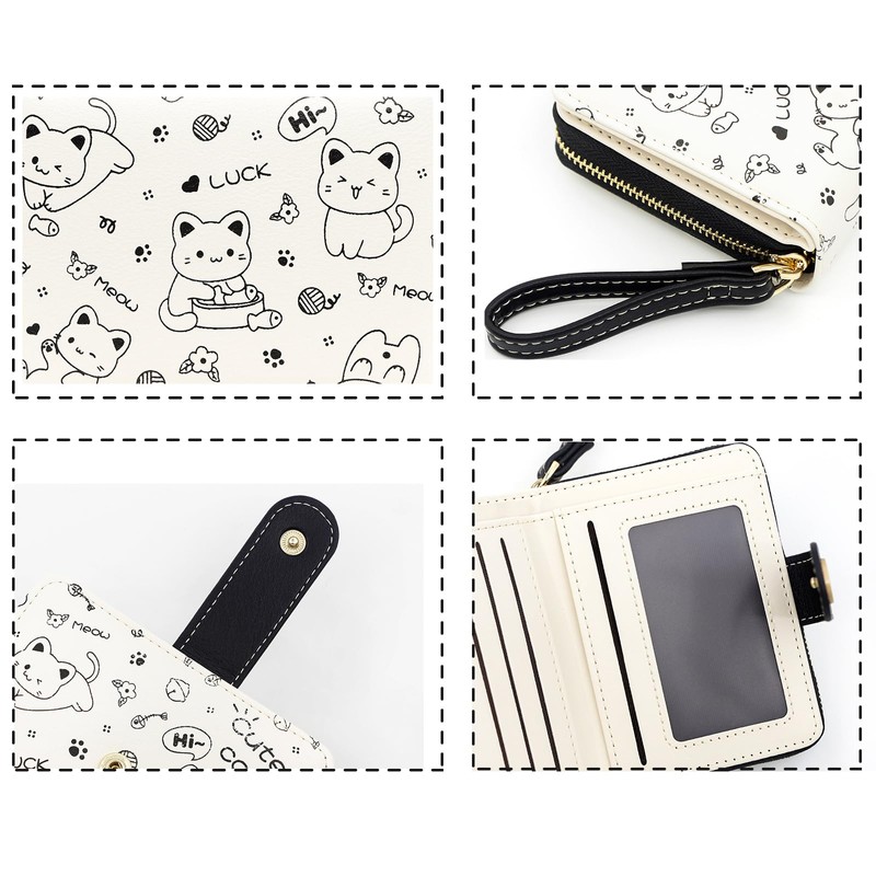 YIYIMUKI Wallet, Cat & Kids' Bifold Wallet, Cute, Children's Wallet,