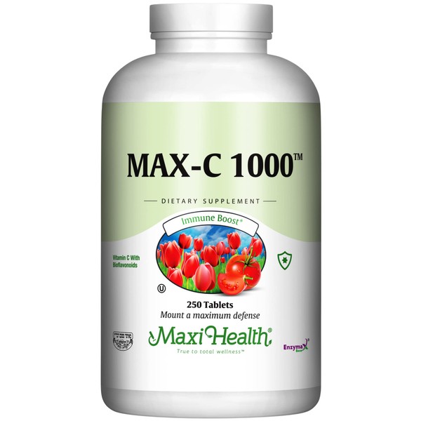 Maxi-Health Max Vitamin C -"1000mg" - with Bioflavonoids - 250 Tablets - Kosher