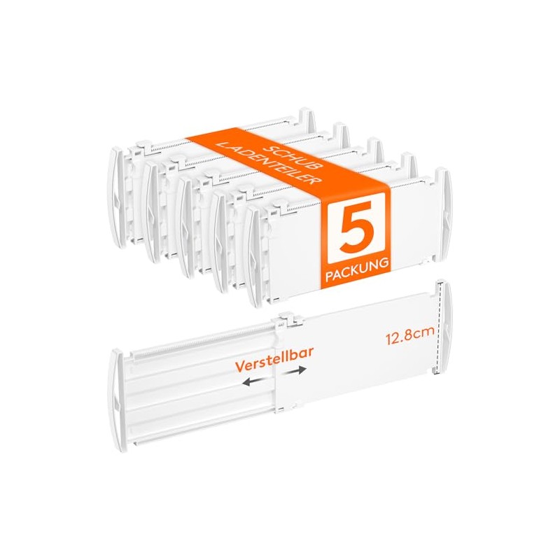 Lifewit Pack of 5 Drawer Dividers, Adjustable Drawer Dividers for