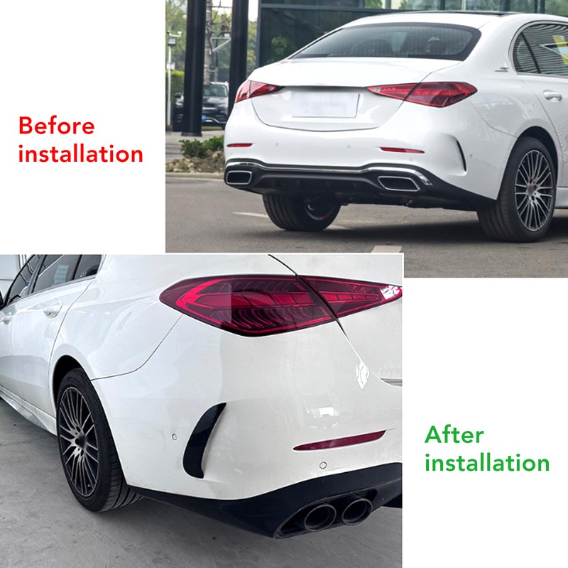 Pair of Rear Bumper Side Vent Spoiler Trim Left Right