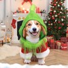 Christmas Dog Costume Furry Santa Outfit Red Green Hoodie Shirt