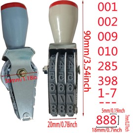 WANLIAN Business Stamps, Changeable Number Roller Stamps,Multi-Function DIY Numbering Stamp Print Size 18 x 7 mm Grey Black