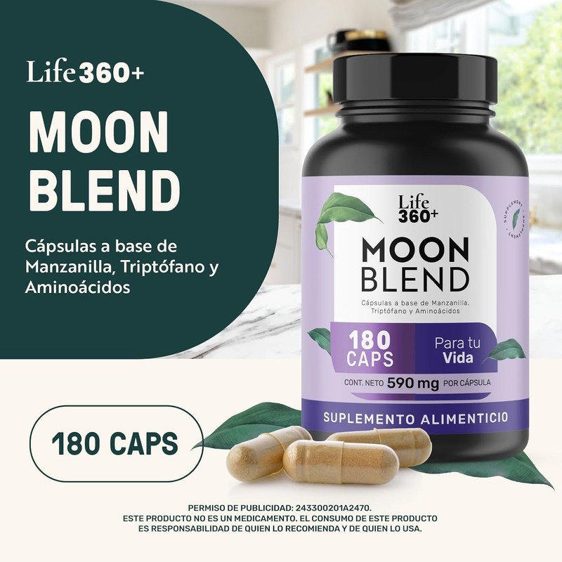 Life 360+ Moon Blend – Suplemento con Manzanilla, Triptófano y