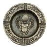Egyptian Hieroglyphs Ankh Dual Cobra Winged Scarab Ashtray Figurine 4"Diameter