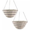 Fyne-Finds Set of 2 Natural Grey Cream Wicker Hanging Deco