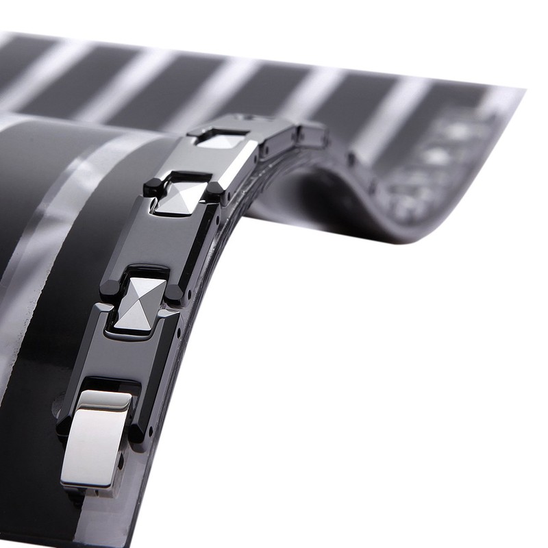 URBAN JEWELRY Amazing Tungsten and Ceramic Men's Link Bracelet (Black,