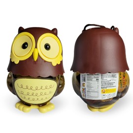 JUICY JELLIES Animal jar, Coin Piggy Bank, juicy jelly treats make the bite-sized snack, NET WT 26 OZ (Owl, 2 Jars)