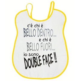 PASSAPAROLA Adult Bib / Bib for Seniors Funny Funny Funny Humorous 100% Cotton Made in Italy Double Layer Jersey Plus Terry Cloth Size 53 x 49 cm, BVA29 Bib Double Sided