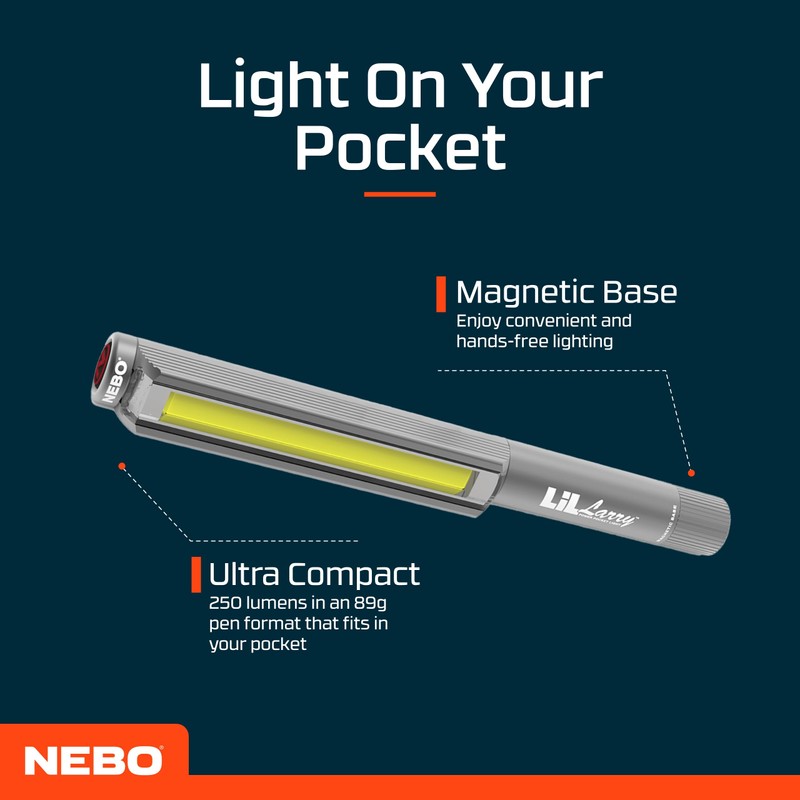 NEBO Lil Larry - 250 Lumen Torch with COB Work