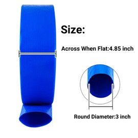 Geowaky 3" x 25 FT Pool Backwash Hose, Blue Heavy Duty Reinforced PVC Lay Flat Water Discharge Hose for Swimming Pool Filter Pump,with 2 Clamp