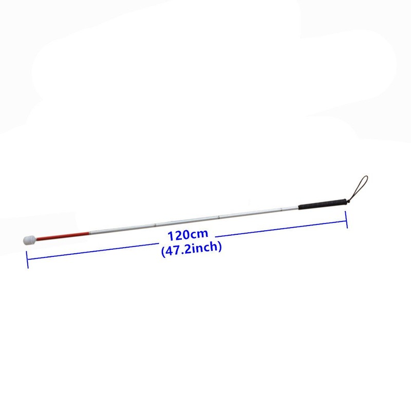 White Cane Aluminum Mobility Folding Cane for the Blind (Folds