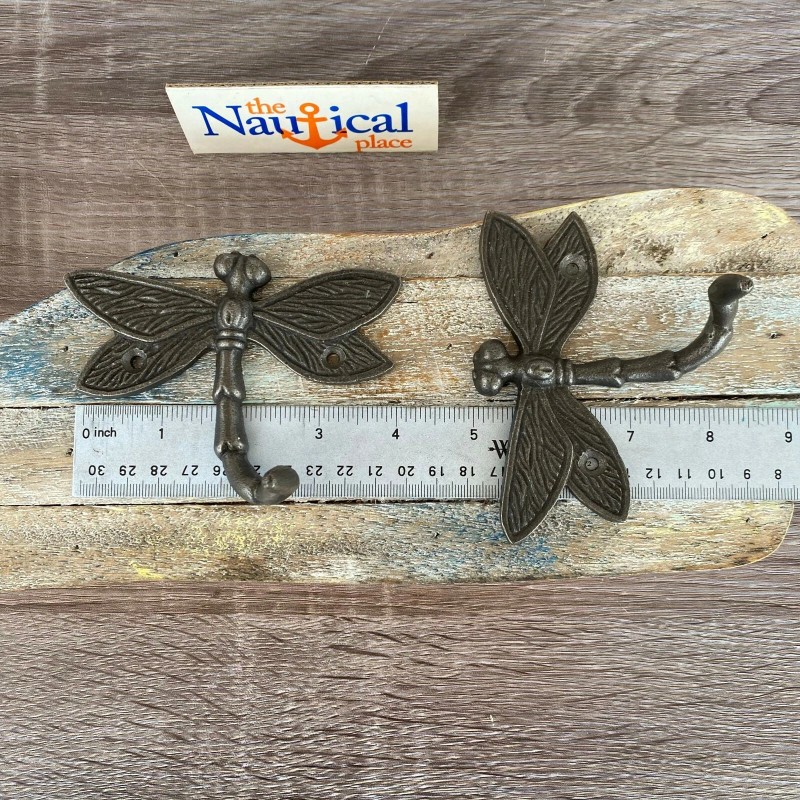 The Nautical Place Cast Iron Dragonfly Wall Hooks - Original