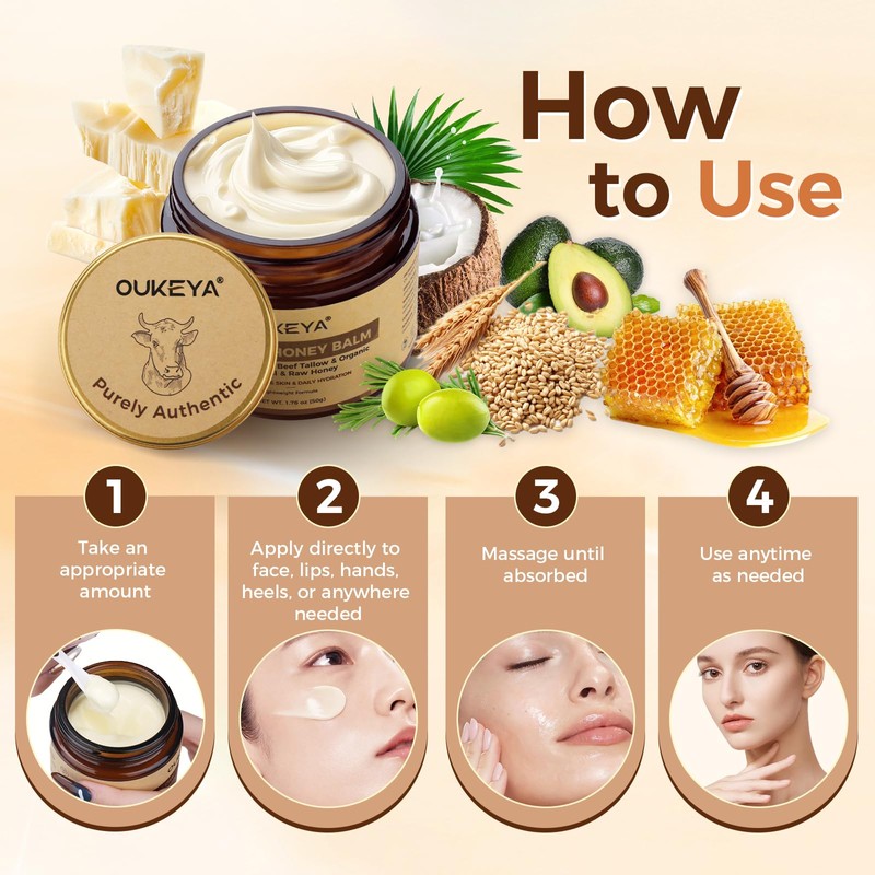 OUKEYA Beef Tallow Skin Care, Beef Tallow Face Cream, Tallow