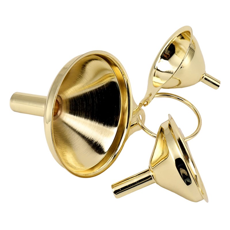 Gold Stainless Steel Funnel Side Handle 5 Pieces Stainless Steel