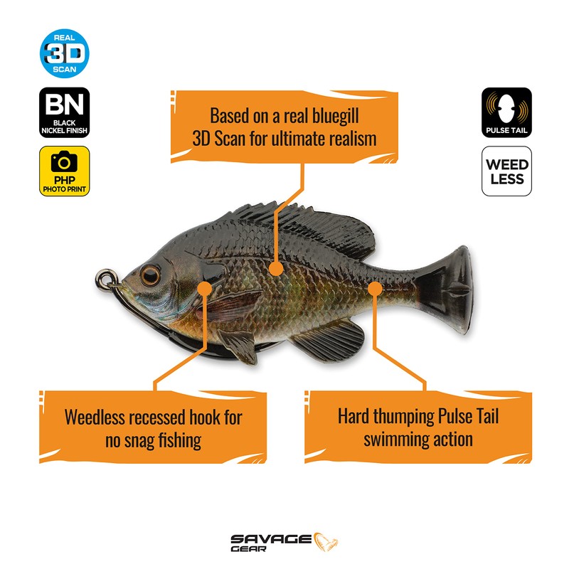 Soft Bait Pulse Tail Bluegill LB 1 1/4 oz 4"