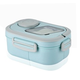 YTSMFL Bento Boxes, Blue Leakproof Lunch Box Set with Cutlery Reusable Bento Box with Compartments Bento Lunchbox Packlunch for Adults Kids